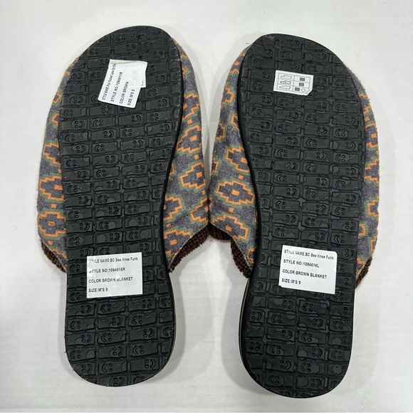 NEW Sanuk Bee Knee Funk Slippers Brown Blanket Pattern Men’s Size 9